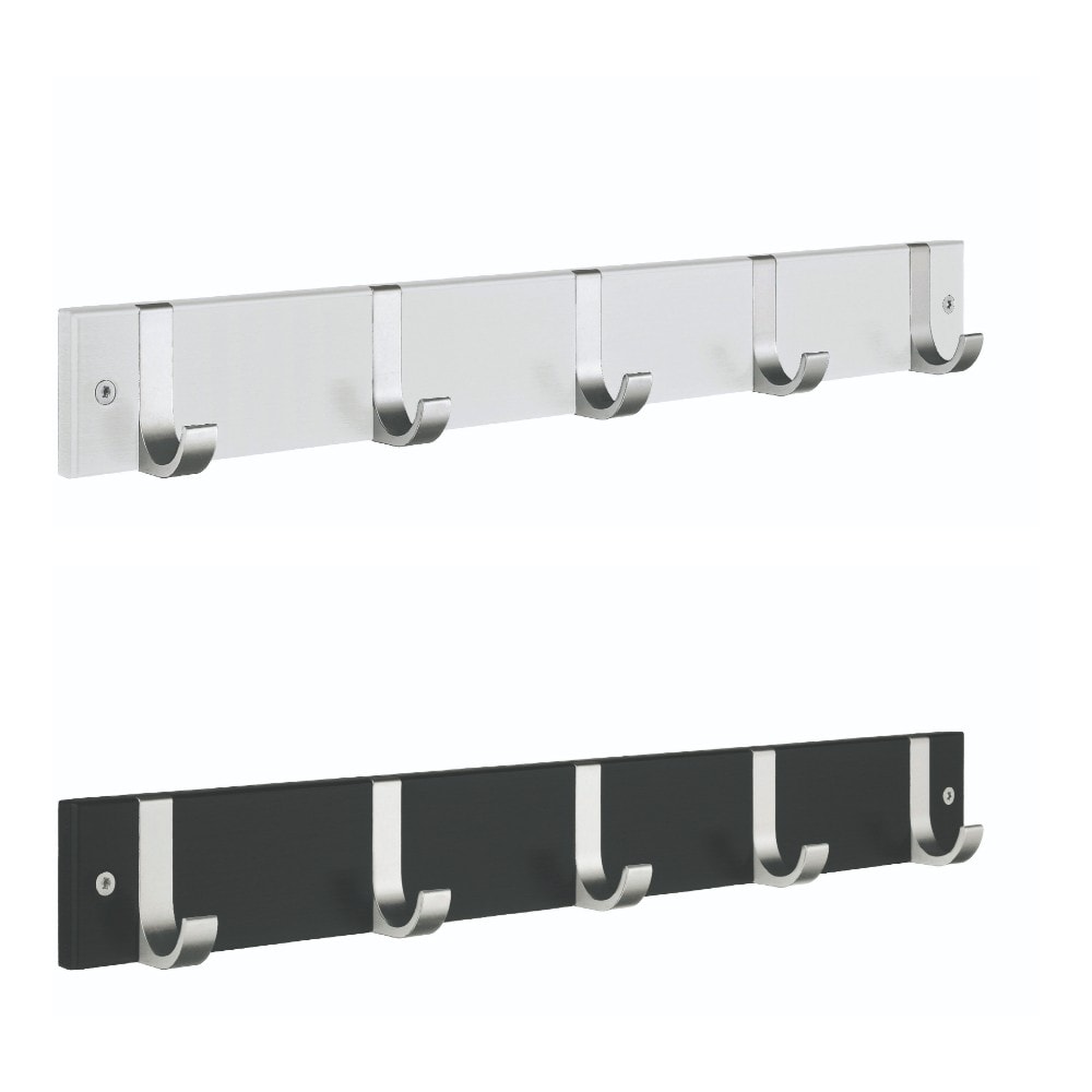 Beslagsboden 1076 knagerække 5 knager aluminium 604 x 65 mm