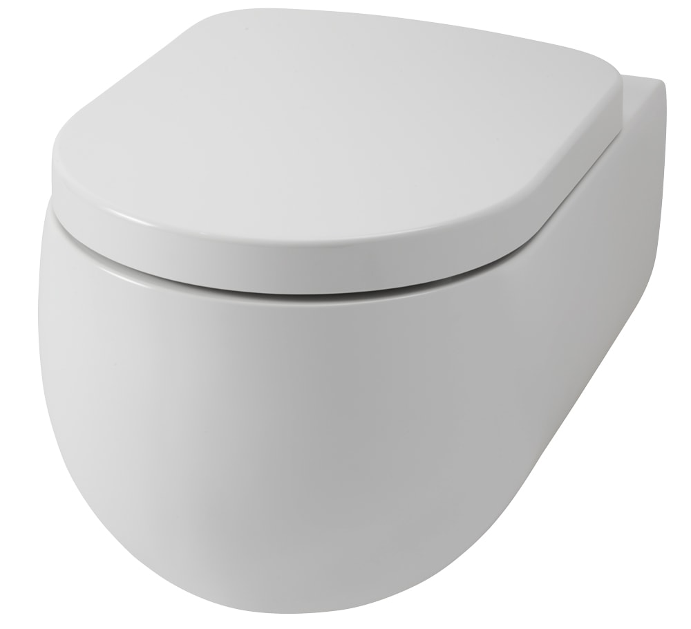 Lavabo FLO 54 Rimless væghængt toilet i hvid porcelæn uden skyllekant - Væghængte toiletter, Toiletter