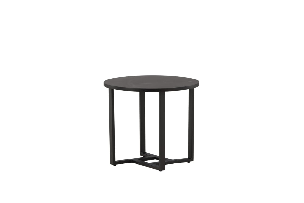 Venture Design Lawton sofabord i sort/sort MDF Ø40 x H55 cm