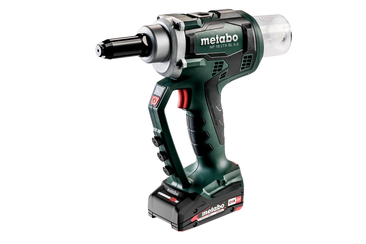 Metabo popnittepistol NP 18 LTX BL 5.0 med 2x2Ah batterier og lader