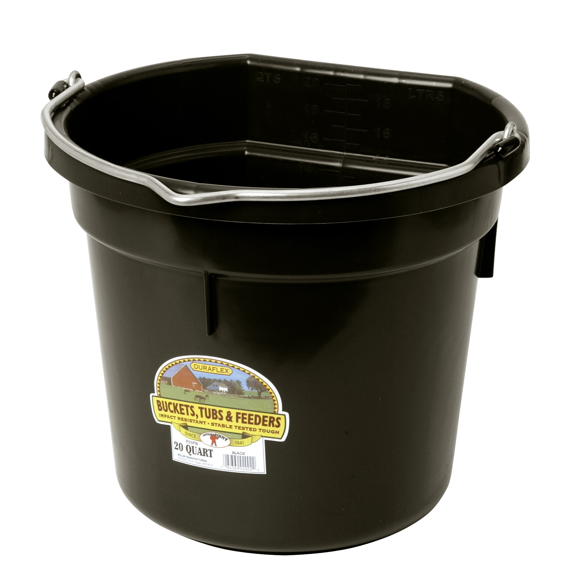 Fuge Spand med flad side 20l, Sort