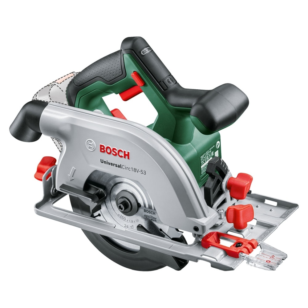 Bosch UniversalCirc 18V-53 rundsav med 2,5 Ah batteri og lader