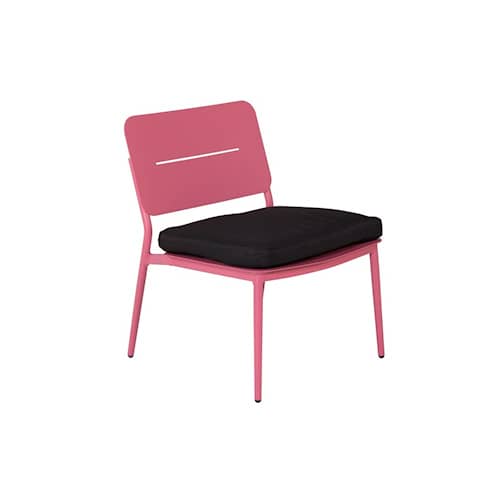 Venture Design Lina loungestol i pink stål med sort hynde