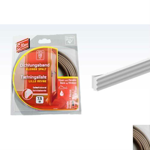 Tætningsliste flexliste brun form K selvklæbendedækker 2-3 mm. 7,5 meter lang