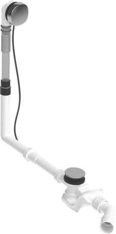 Duravit Quadroval af- og overløbssæt i krom, afløb i midten L650 mm