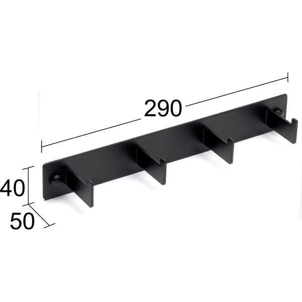 Habo Poseidon Håndklædekrog 4 kroge Sort