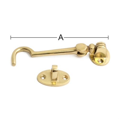 Habo kahytskrog 60 mm blank messing - Sikringsbeslag, Fastgørelsesudstyr