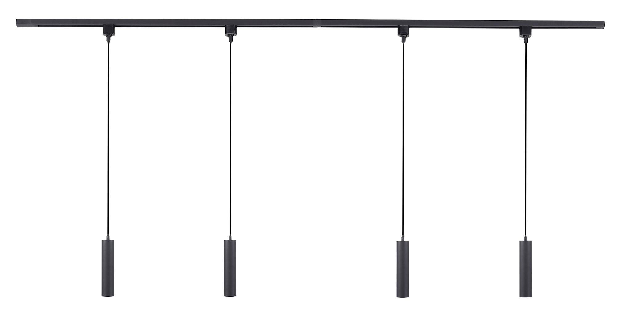 LeuchtenDirekt Tarik spotskinne i sort IP20 4xGU10