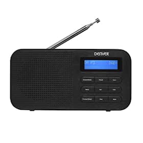 Denver DAB-42 DAB+ radio i sort med FM, ur og alarm