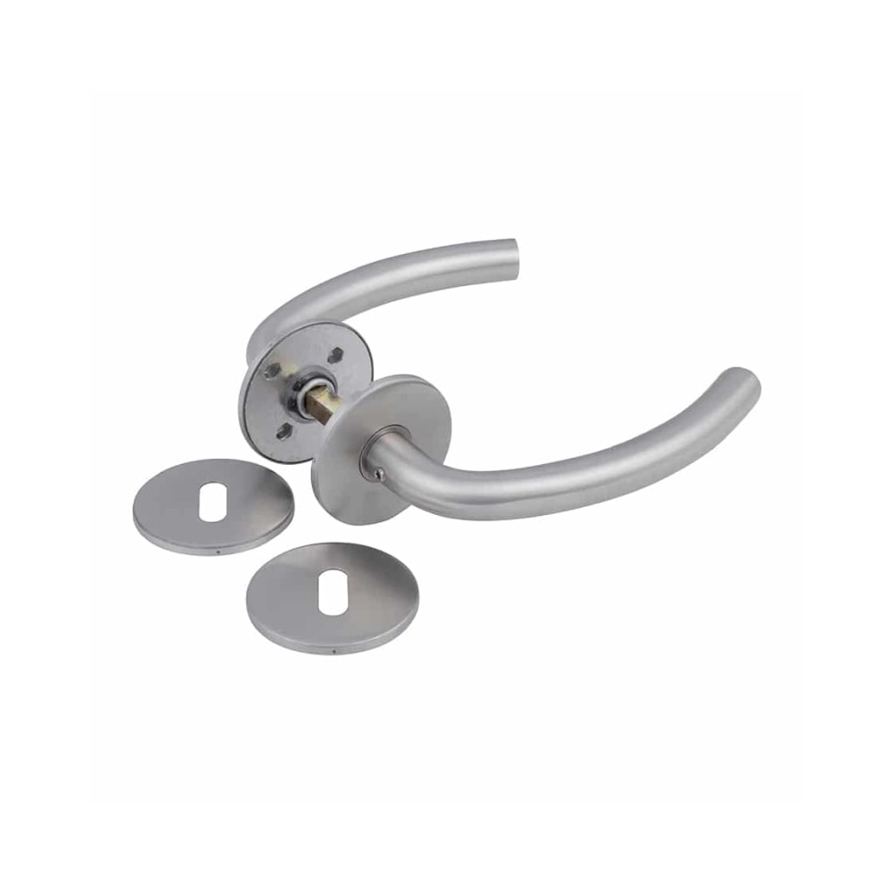 Jasa Coupe dørgreb i børstet stål inkl. nøgleskilt Ø19 mm