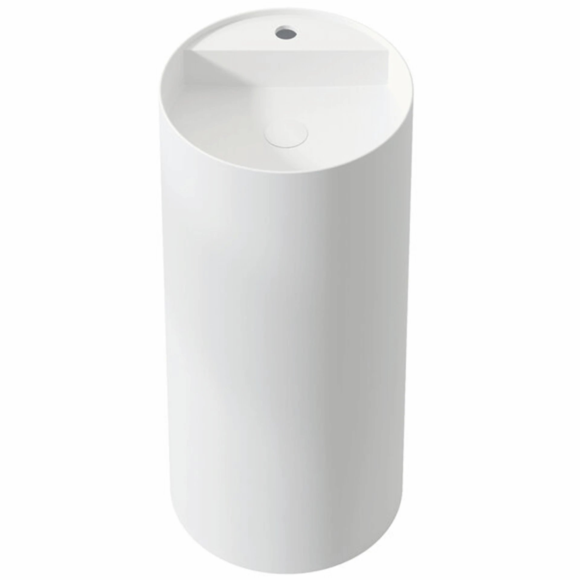 Lavabo Como Solid Surface Ø39 søjlehåndvask i hvid med hanehul