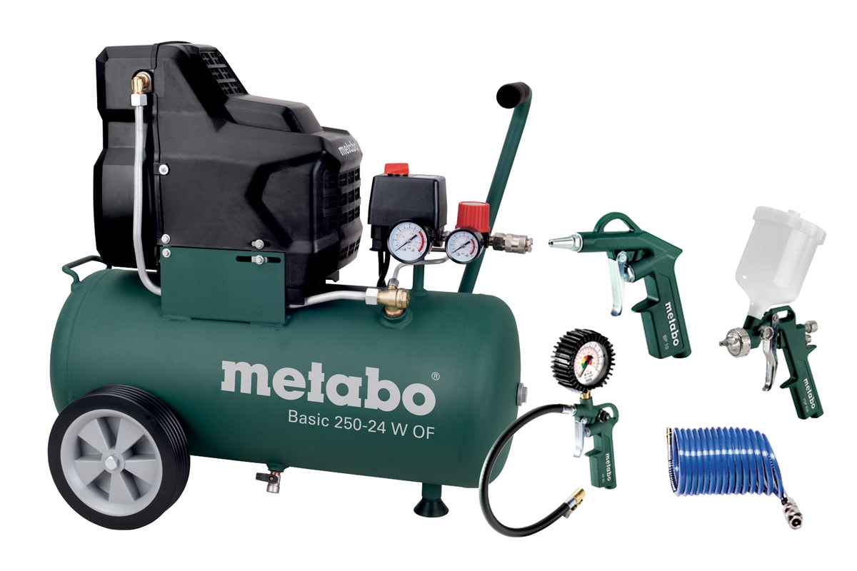 Metabo kompressor Basic 250-24 W OF sæt 1-fas | Kompressor / trykluft og tilbehør | Trykluft
