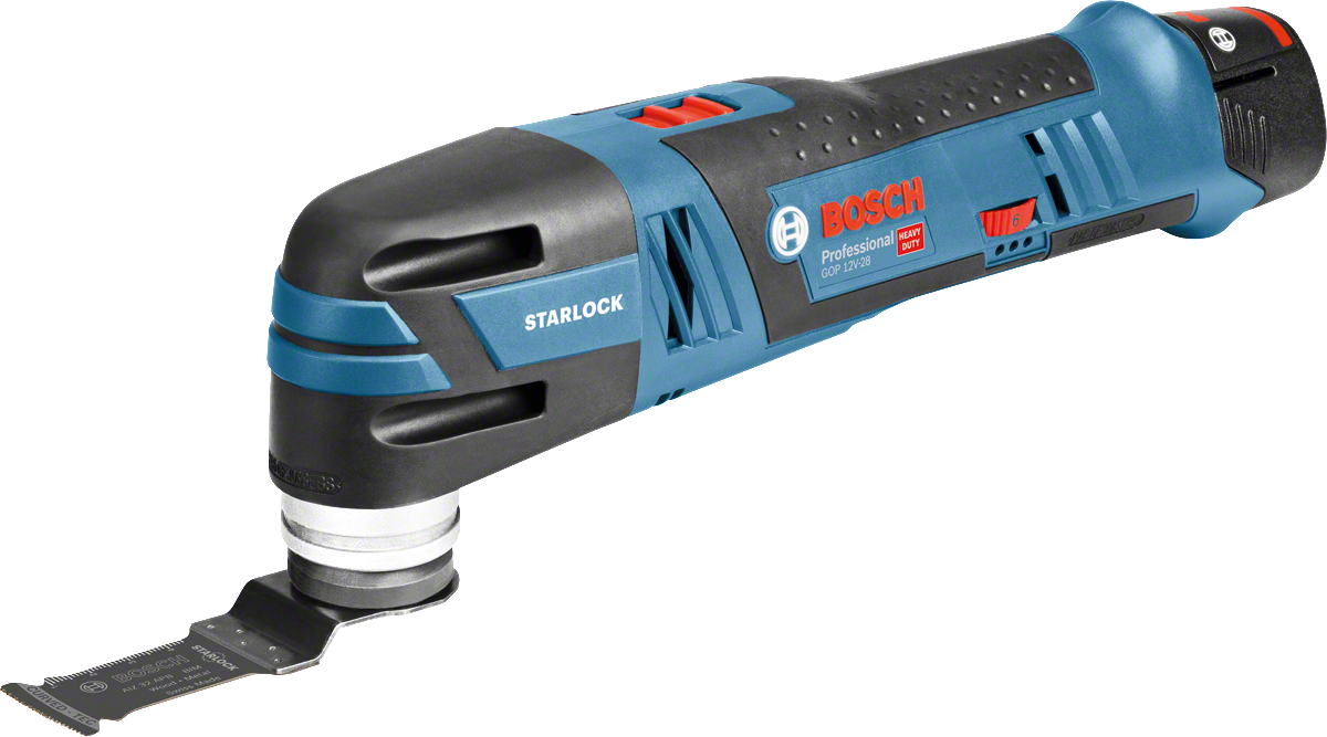 Bosch GOP 12V-28 multicutter med 2 x 3,0 Ah batteri og lader L-BOXX