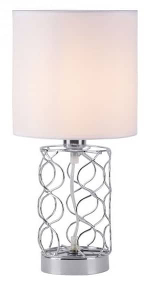 LeuchtenDirekt Deva bordlampe med hvid lampeskærm H370 mm E14