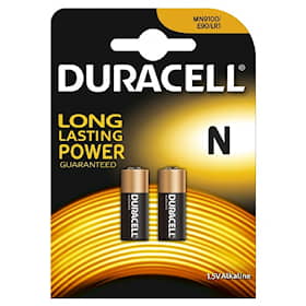Duracell security batterier alkaline 1,5V LR1.Pakke med 2 stk.