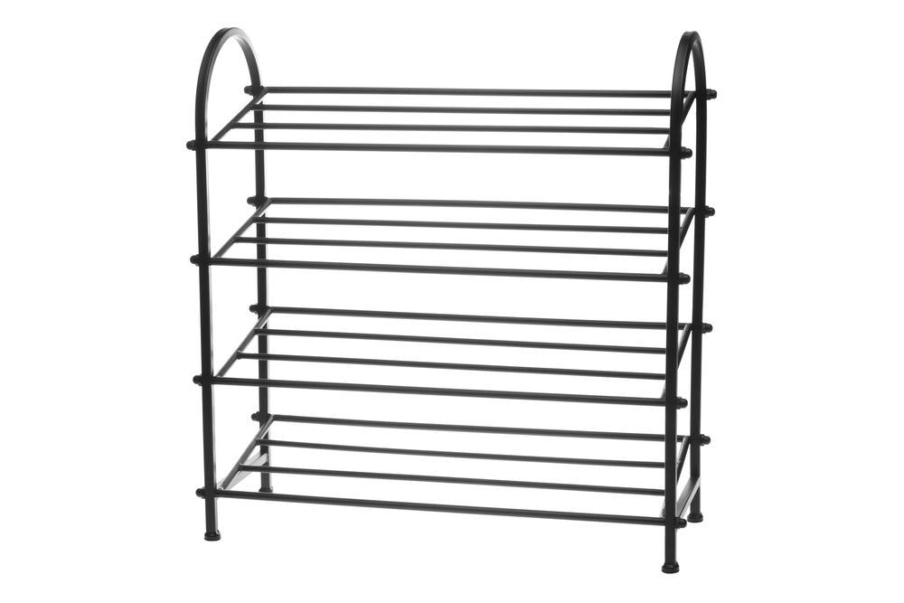 4Living skoreol i sort med 4 hylder 62 x 23 x 64 cm