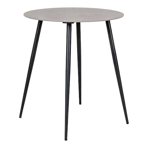 House Nordic Lazio cafébord i grå keramik med sorte ben Ø60 cm