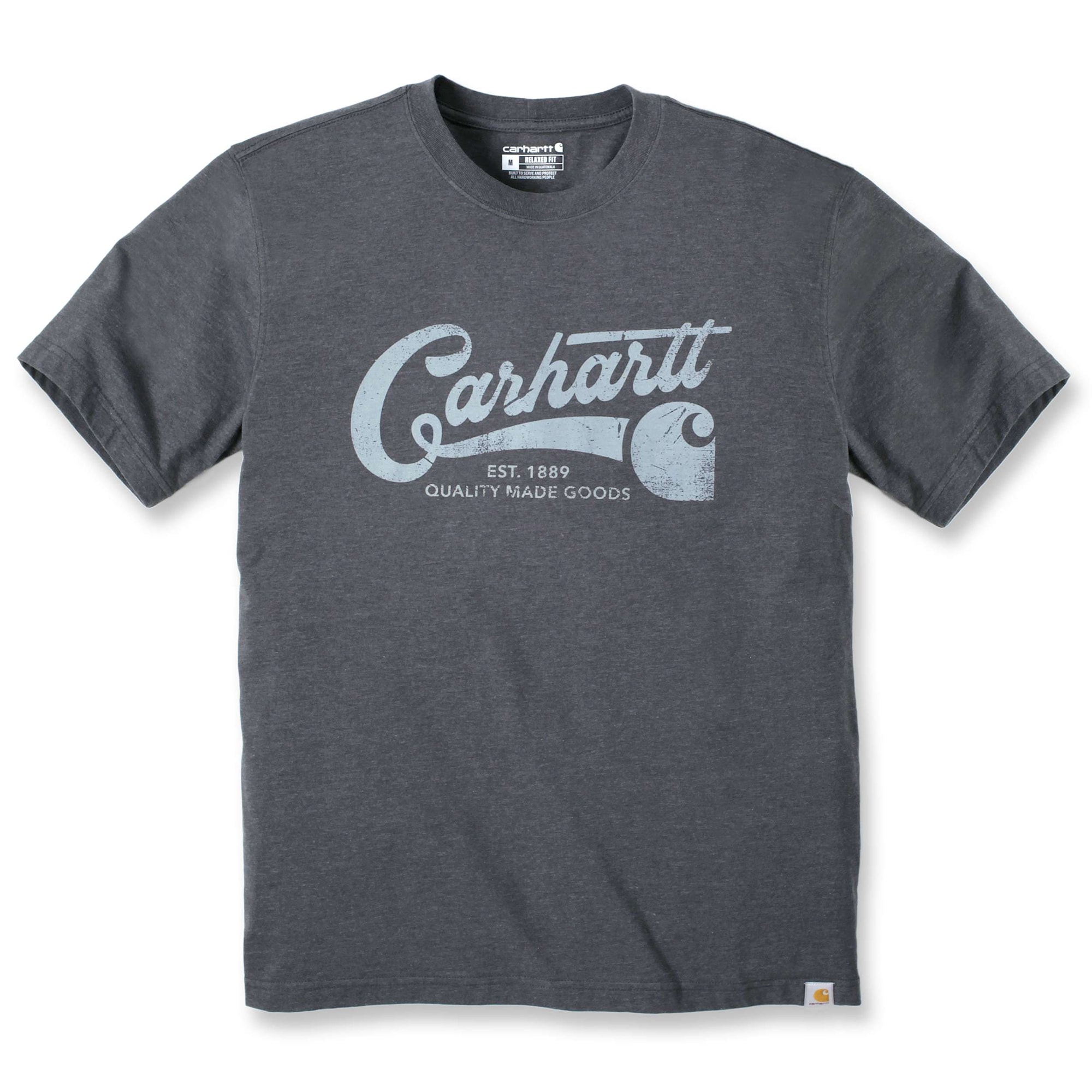 Carhartt Kortærmet script grafisk T-shirt, Herre, Carbon heather, XXL