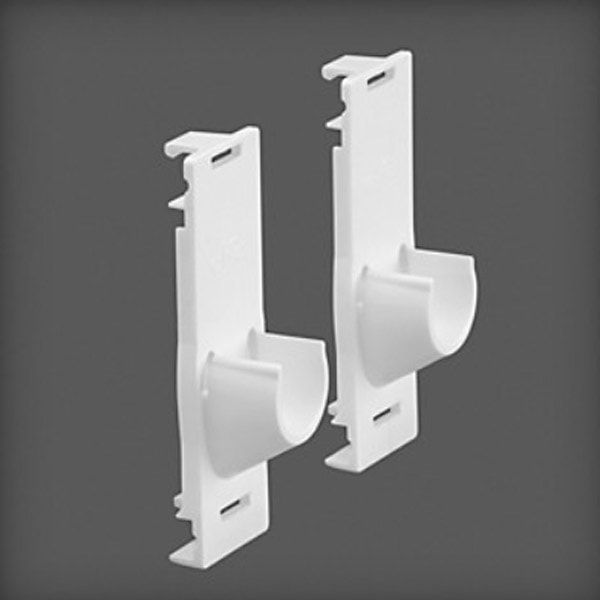 Elfa bøjlestangsholder i hvid, stativ/stativ. Pakke med 2 stk.