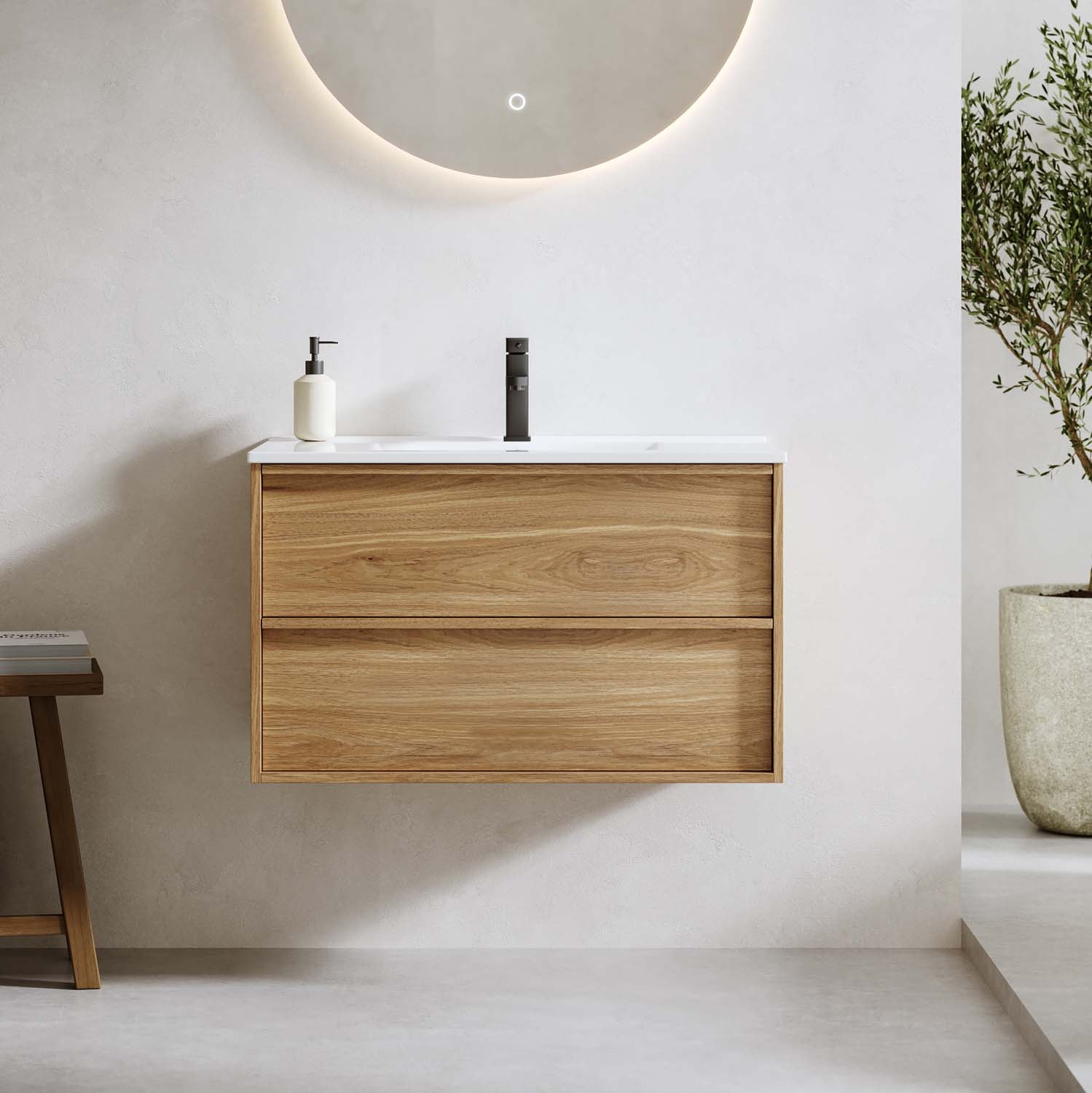 Bathlife Charm badmøbel i eg med vask