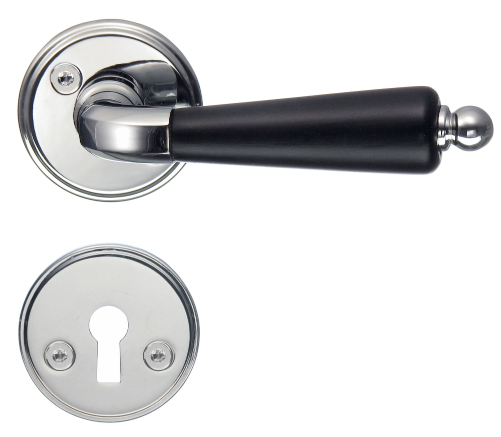 Beslagsboden B279 indendørsgreb inkl. nøgleskilt poleret krom/hvid 98 mm