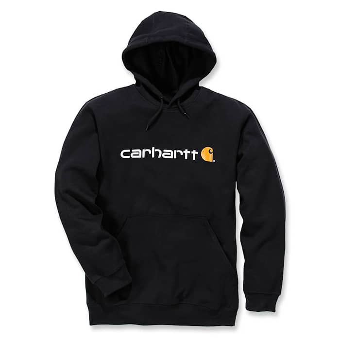Carhartt Signatur Logo hættetrøje sort