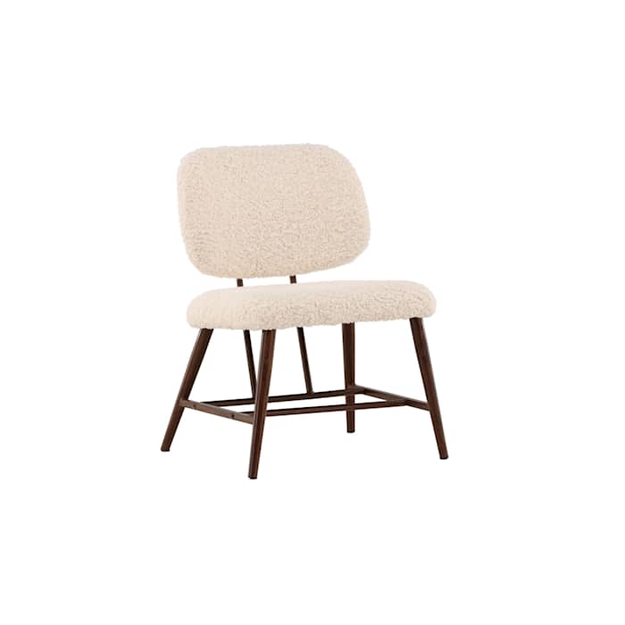 Venture Design Midland lænestol i brun træ-look/hvid teddystof