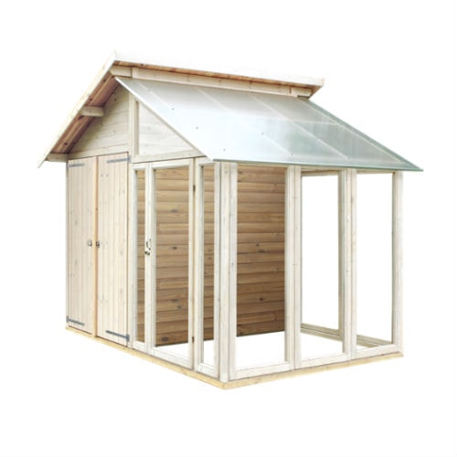 Plus redskabsrum / drivhus 6,6 m2 ubehandlet grundmål 316x209cm