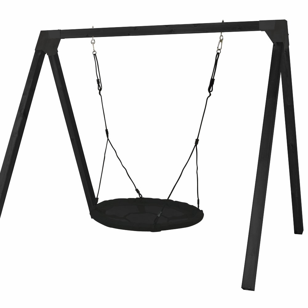 Plus Luksus gyngestativ med sorte Cubic beslag inkl. jordankre/ekskl. karabinhager inkl. redegynge 268 x 260 x 225 cm
