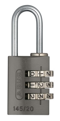 Abus hængelås titanium med kodelås 20 mm. med 3 cifre