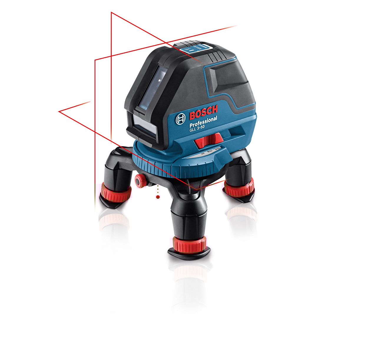 Bosch liniepriklaser GLL3-50p+bm1+l-boxx. 3 laserstreger og lodprik