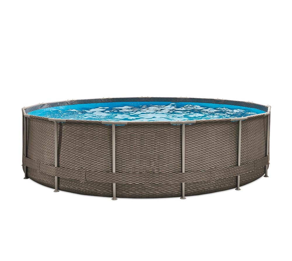 Summer Waves Active Frame pool rattan-look brun Ø457 x 106 cm
