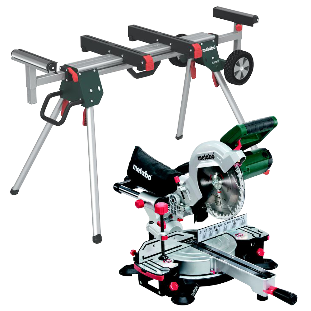 Metabo kap- / geringsav med arbejdsbord