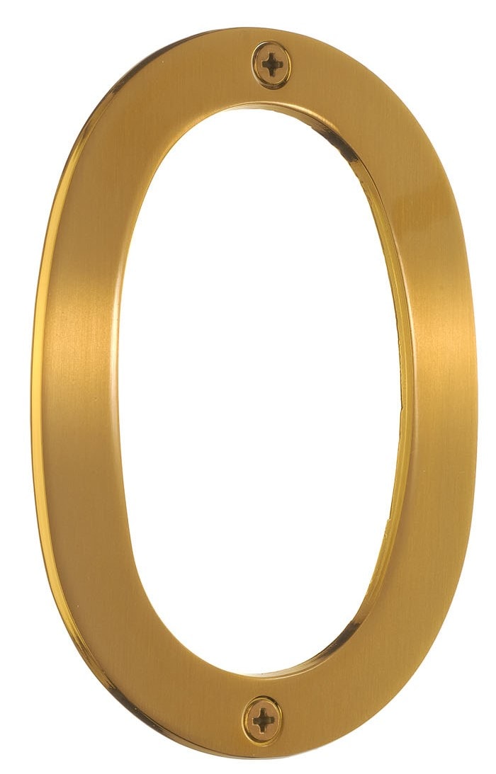 Beslagsboden Villa husnummer 8 i børstet messingfinish H120 mm