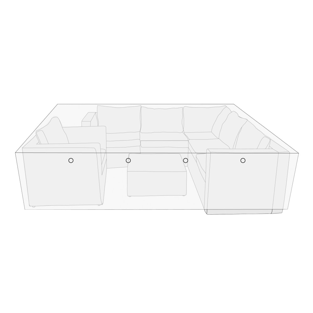 Outfit overtræk grå til sofasæt 260 x 260 x 65 cm