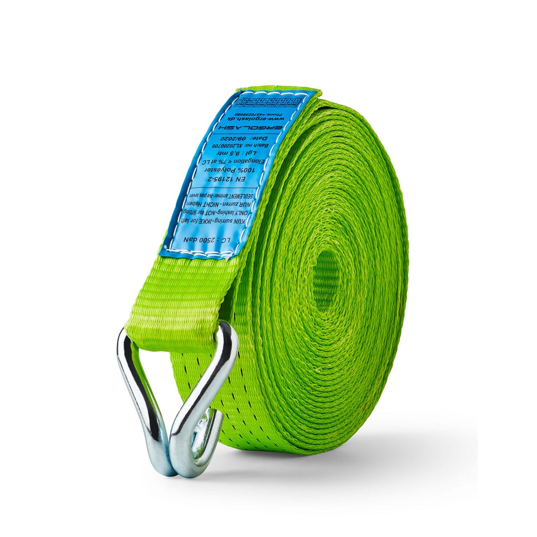 Ergolash Pro surringsbånd med krog 5T B50 mm L9,5 meter