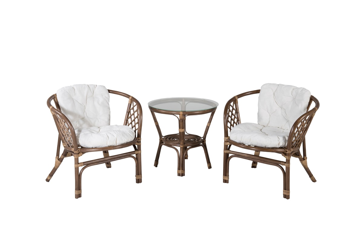 Venture Design Wera cafésæt 2+1 i rattan/offwhite