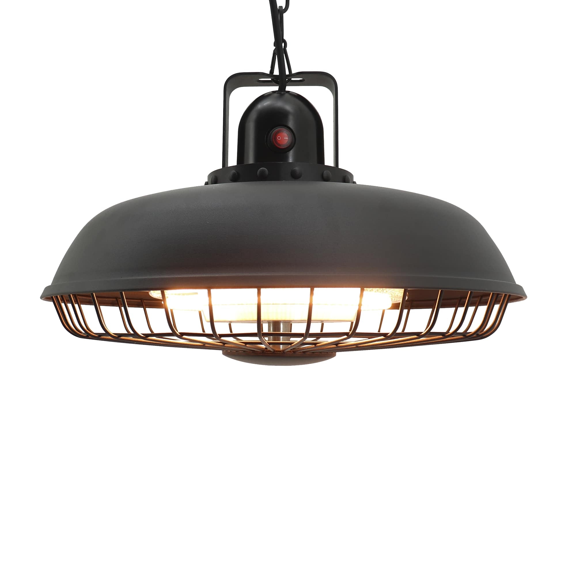 Hortus terrassevarmer hængemodel sort halogen inkl. fjernbetjening 600/1200/1800W