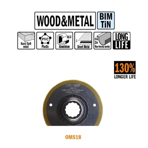 CMT Multicut Supercut BIM Tin klinge radial til træ og metal 87 mm Ekstra holdbar