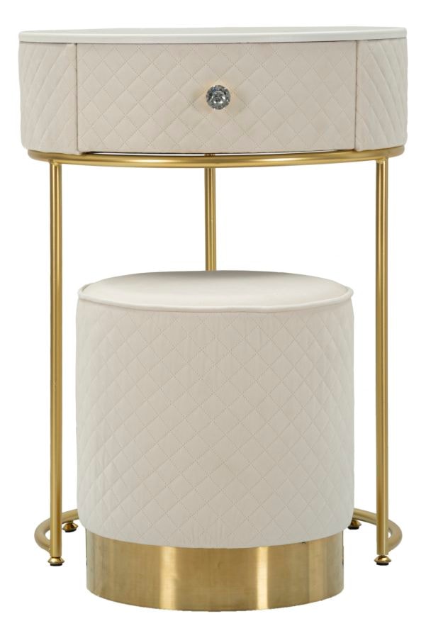 Mauro Ferretti Vellit Light Blue natbord/toiletbord med puf