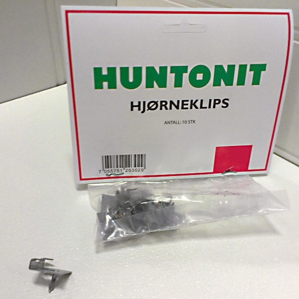Huntonit hjørneclips i pose à 10 stk.