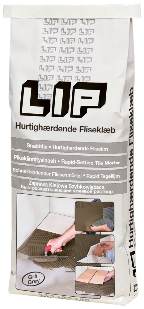 LIP hurtighærdende fliseklæb grå 5 kg