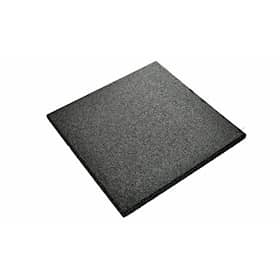 Rias Unisoft gummiflise i sort med monteringsdyvler 50 x 50 x 3 cm