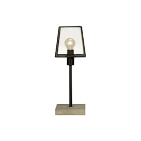 Aneta Lighting Diplomat bordlampe i sort metal og klar glas H35,5 cm