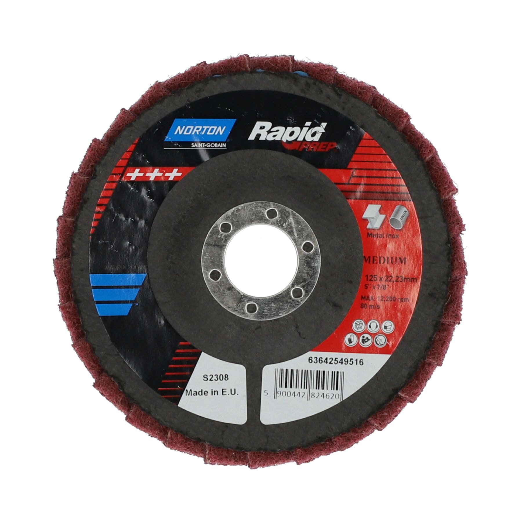 Norton Sliberondel til Grovpolering Rapid Prep 125x22,2 mm Medium