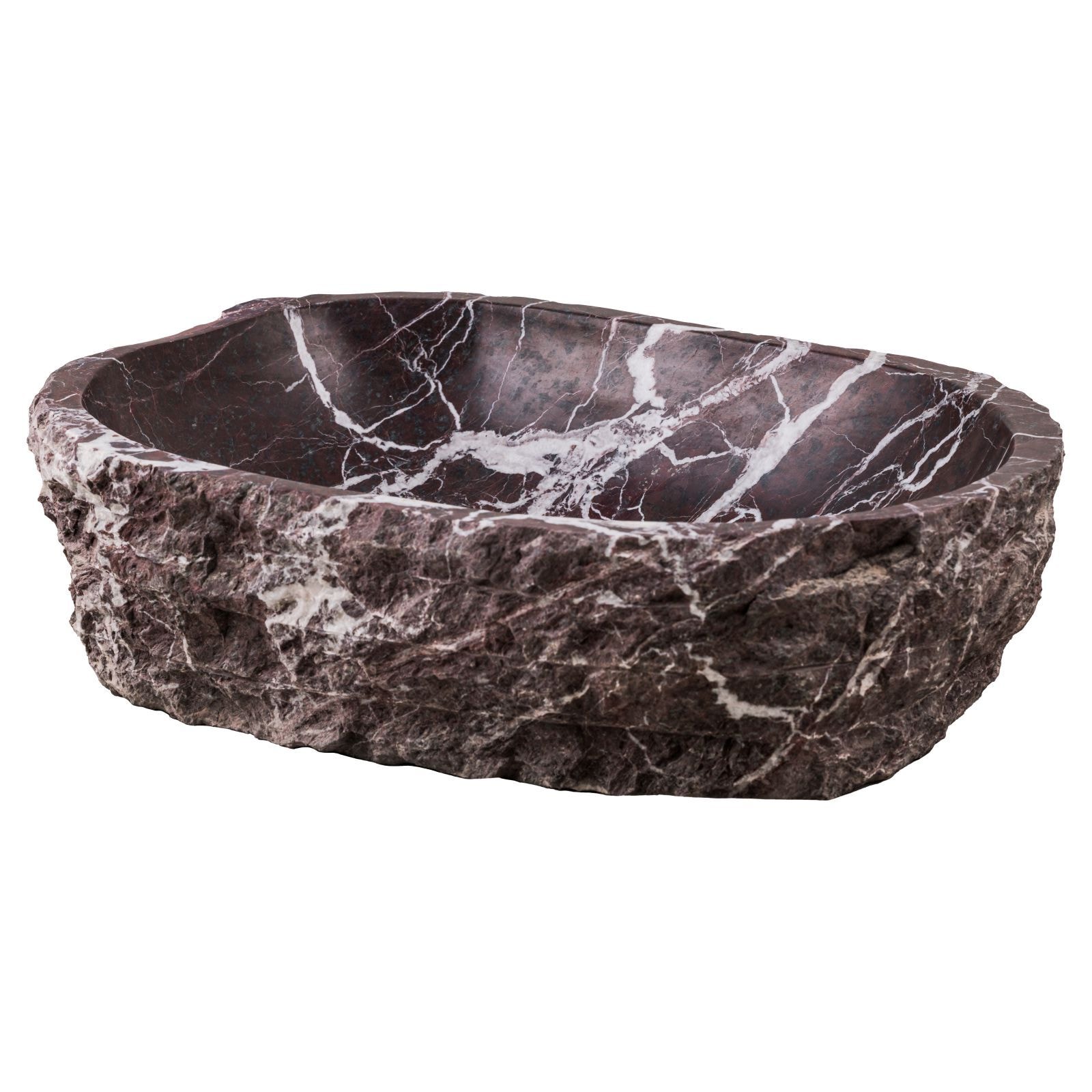 GemLook GL247 håndlavet vask i rødbrun marmor 45 x 35 cm