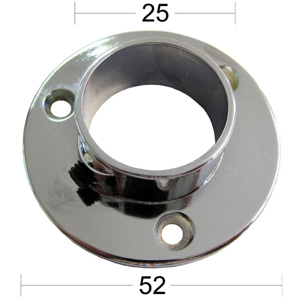 Habo rørholder krom aluminium Ø 25 mm 2 stk