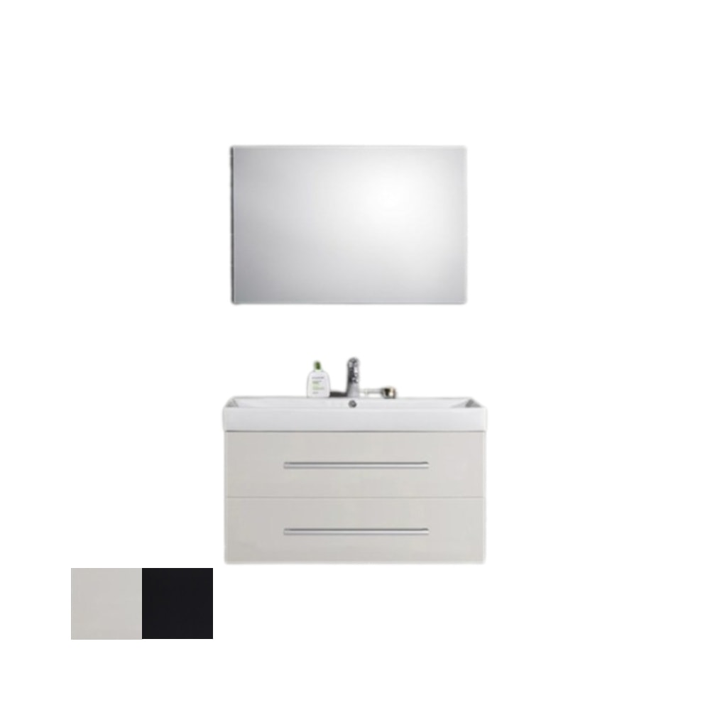 Milobad Namur badmiljø sort højglans 2 skuffer 60 cm