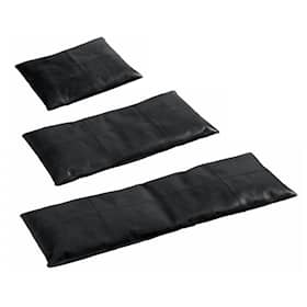 Cinas siddepude i sort læder til Rib bænk 2-personers 73 x 35 x 3 cm
