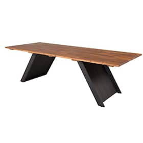 Venture Design Doory spisebord i sort stål og akacietræ 250 x 100 cm